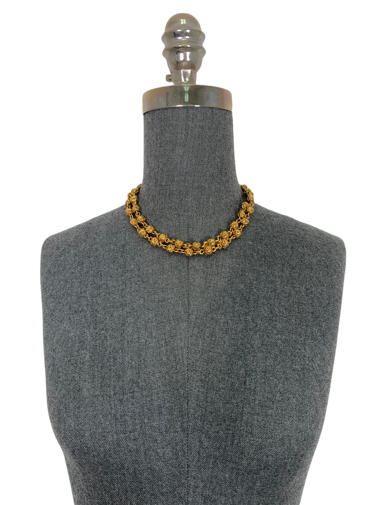 Chanel Vintage Ornate Coco Ball Necklace