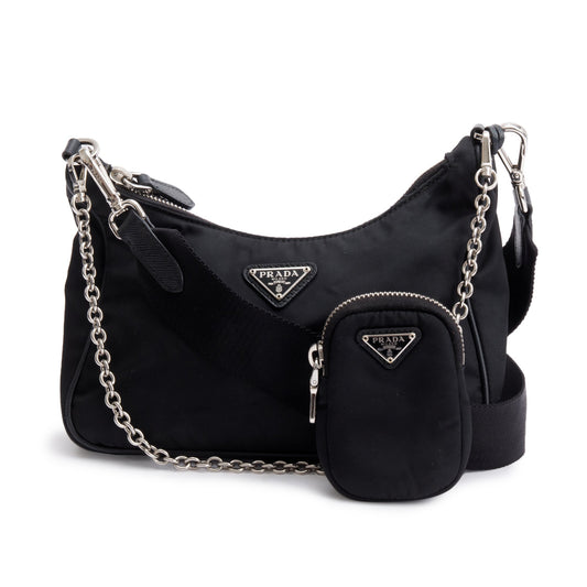 Prada 2020 Black Re-Edition 2005 Re-Nylon Shoulder Bag