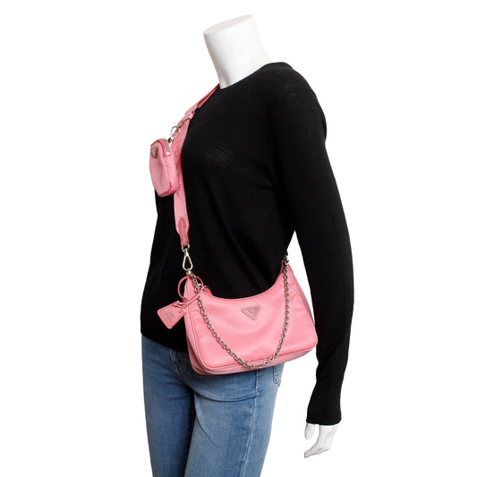 Prada 2020 Pink Re-Edition 2005 Re-Nylon Shoulder Bag