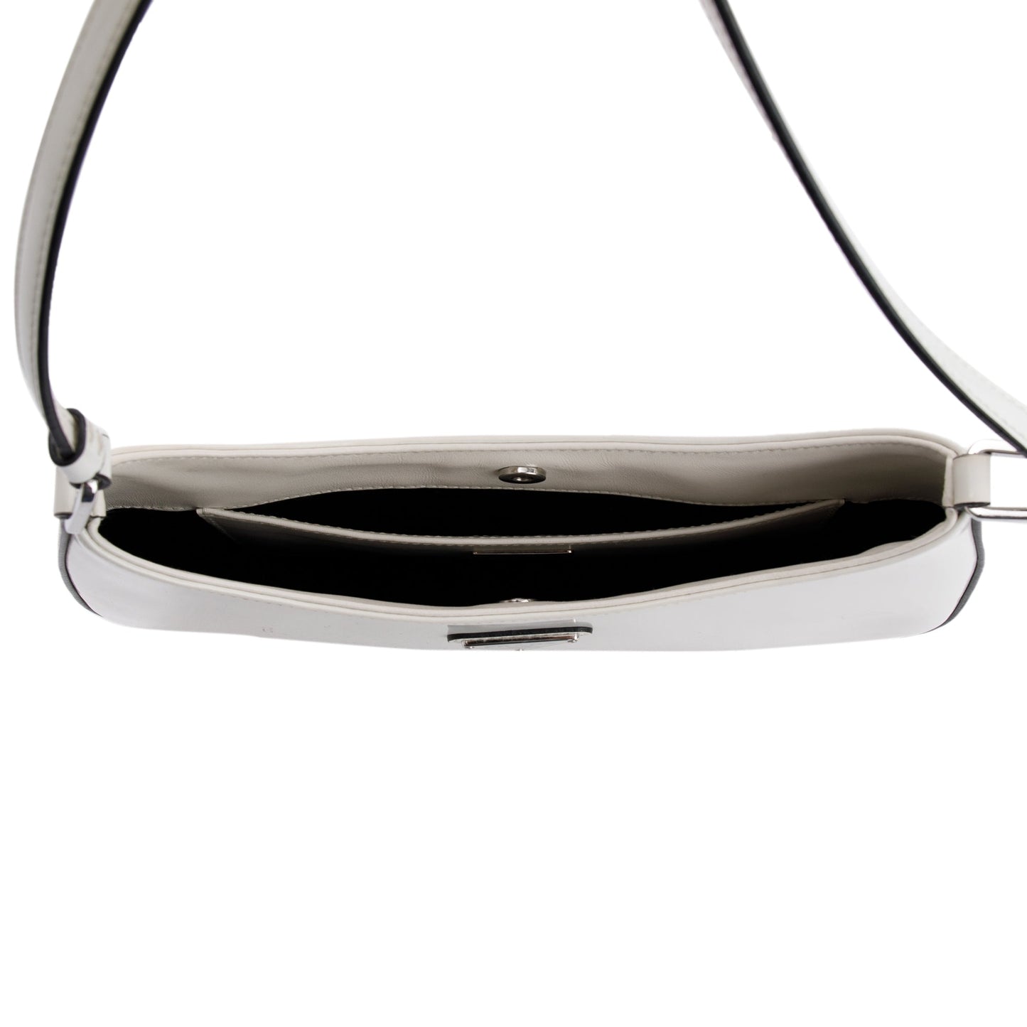 Prada 2021 White Spazzolato Leather Cleo Bag