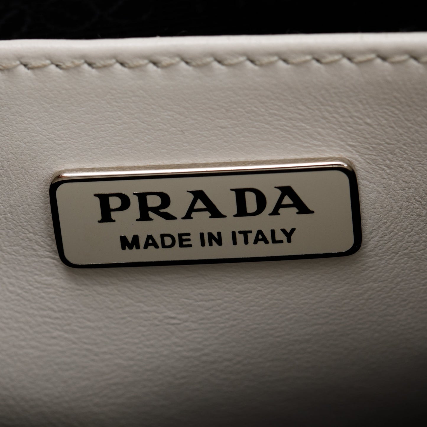 Prada 2021 White Spazzolato Leather Cleo Bag