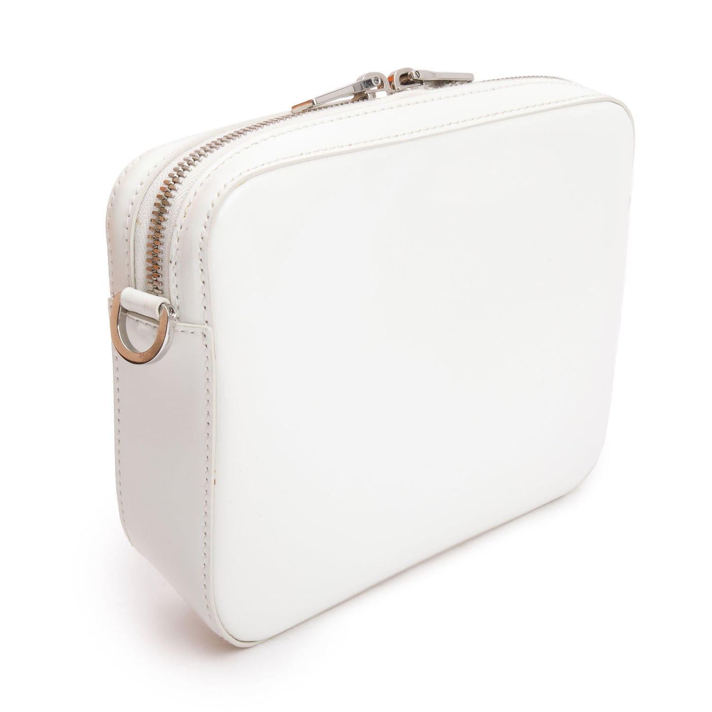 Prada 2021 White Spazzolato Leather Small Brique Crossbody Bag