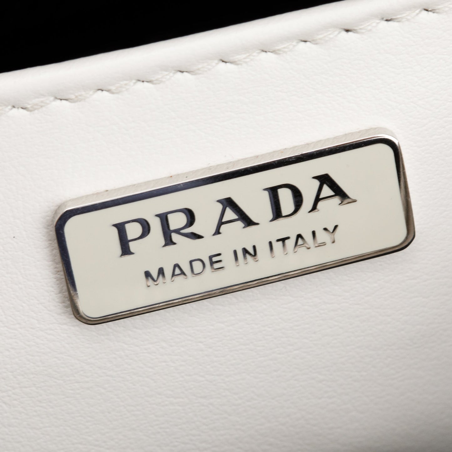 Prada 2021 White Spazzolato Leather Small Brique Crossbody Bag