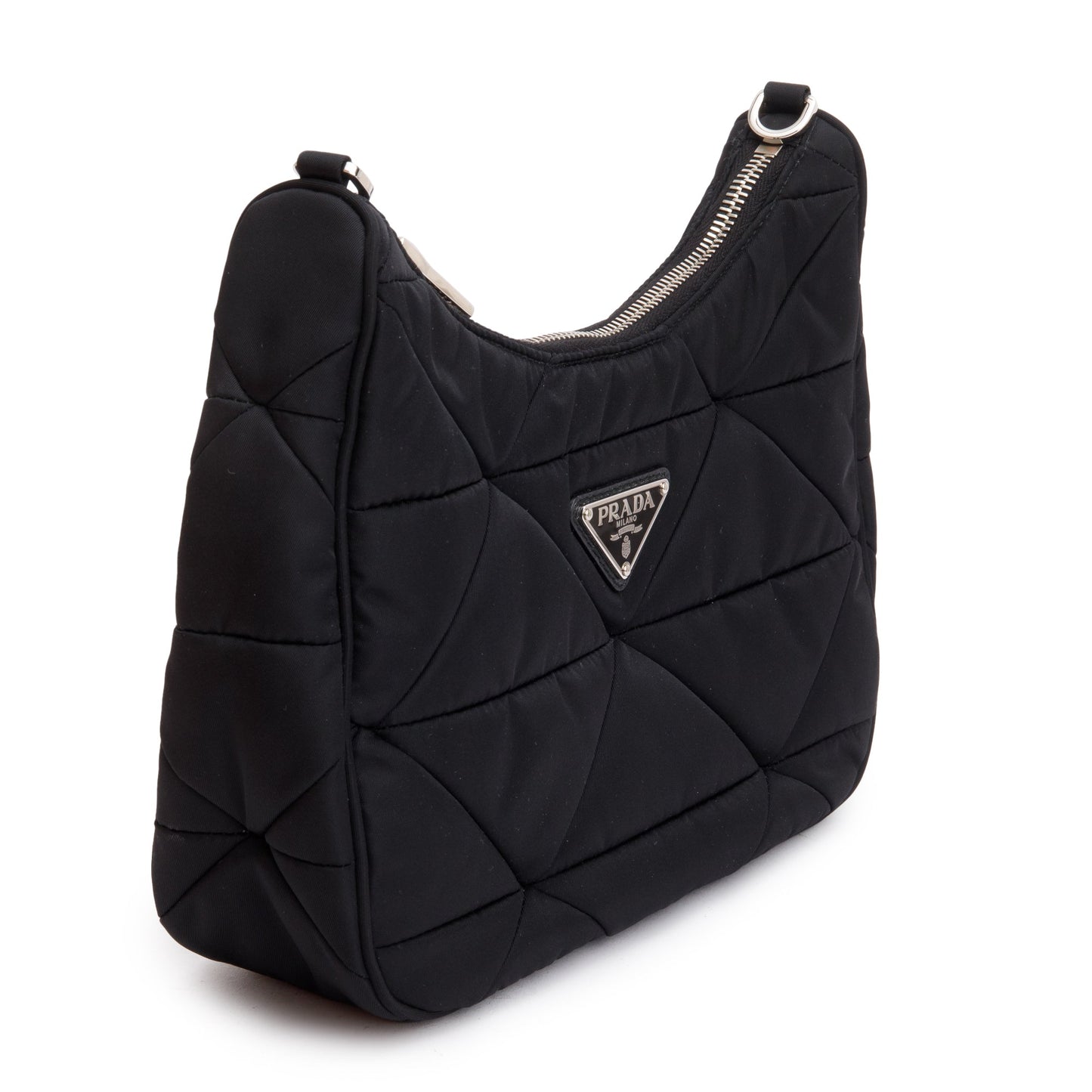 Prada 2022 Black Padded Re-Nylon Shoulder Bag