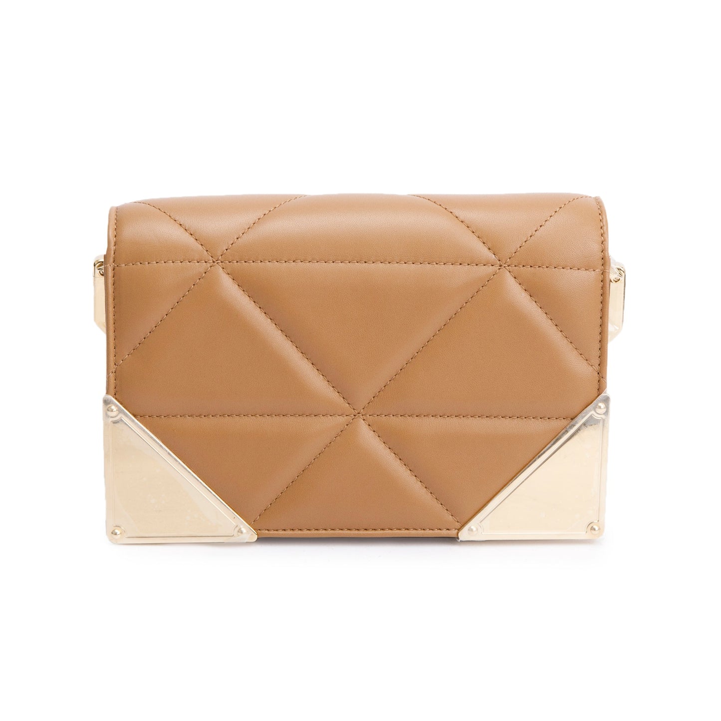 Prada 2024 Beige Quilted Nappa Leather Shoulder Bag