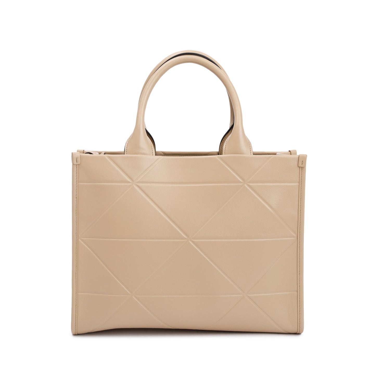 Prada Beige Leather Small Symbole Tote Bag