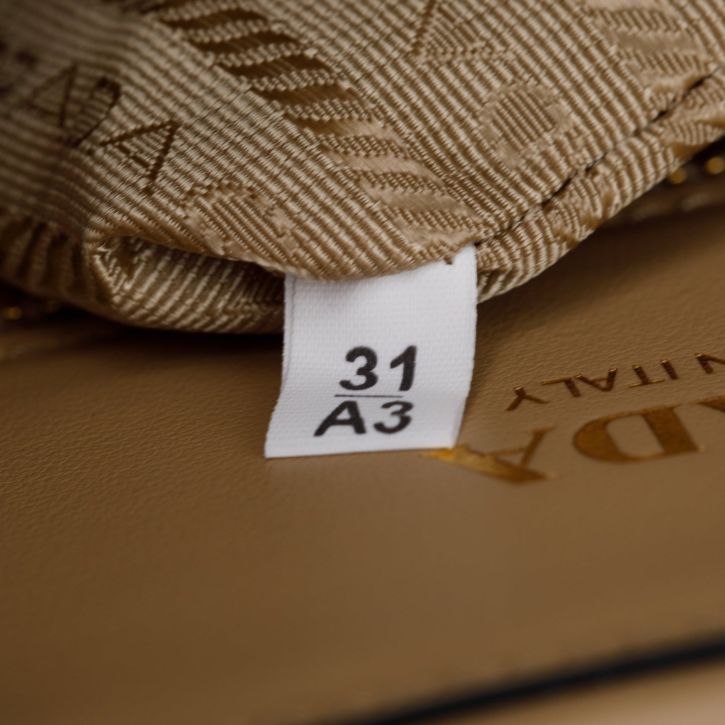 Prada Beige Leather Small Symbole Tote Bag