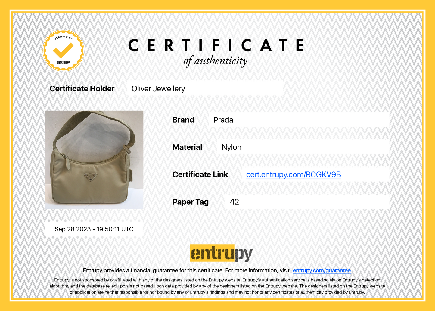 Prada Beige Re-Edition 2000 Re-Nylon Mini Bag