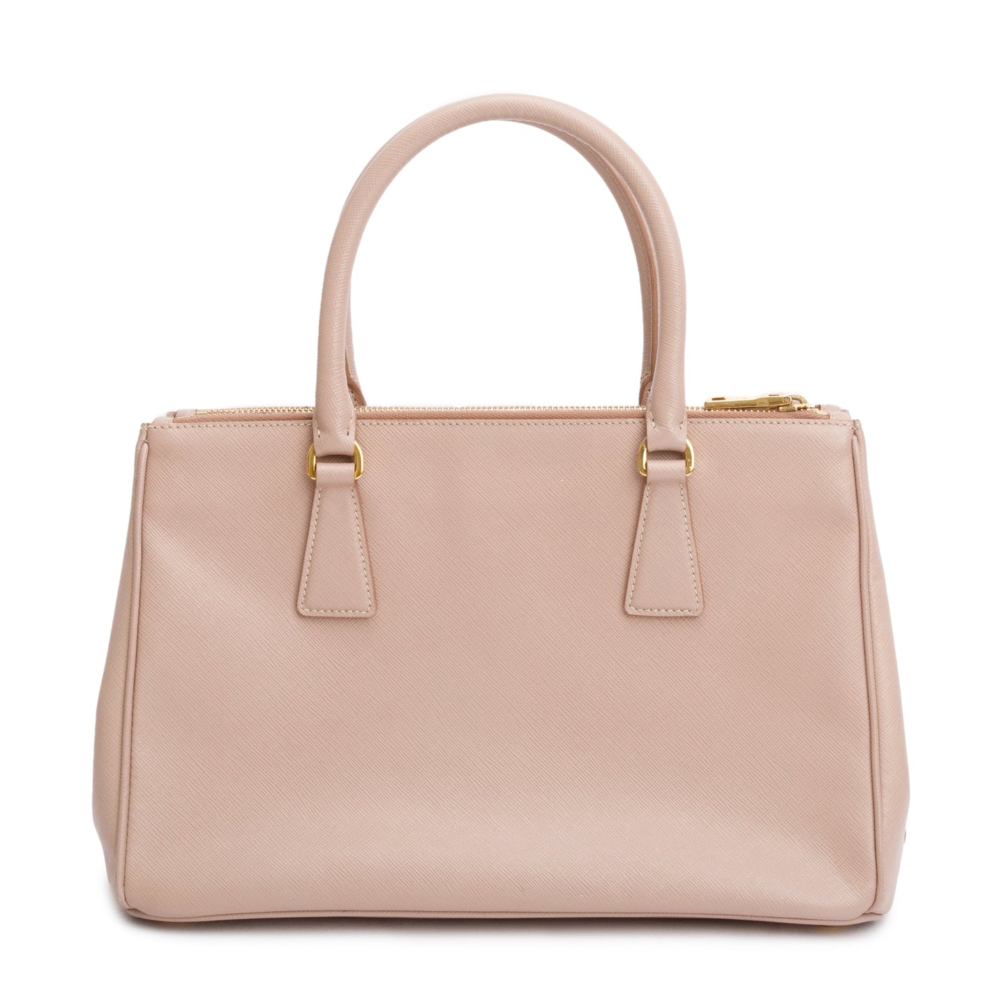 Prada Beige Saffiano Leather Small Double Zip Galleria Tote