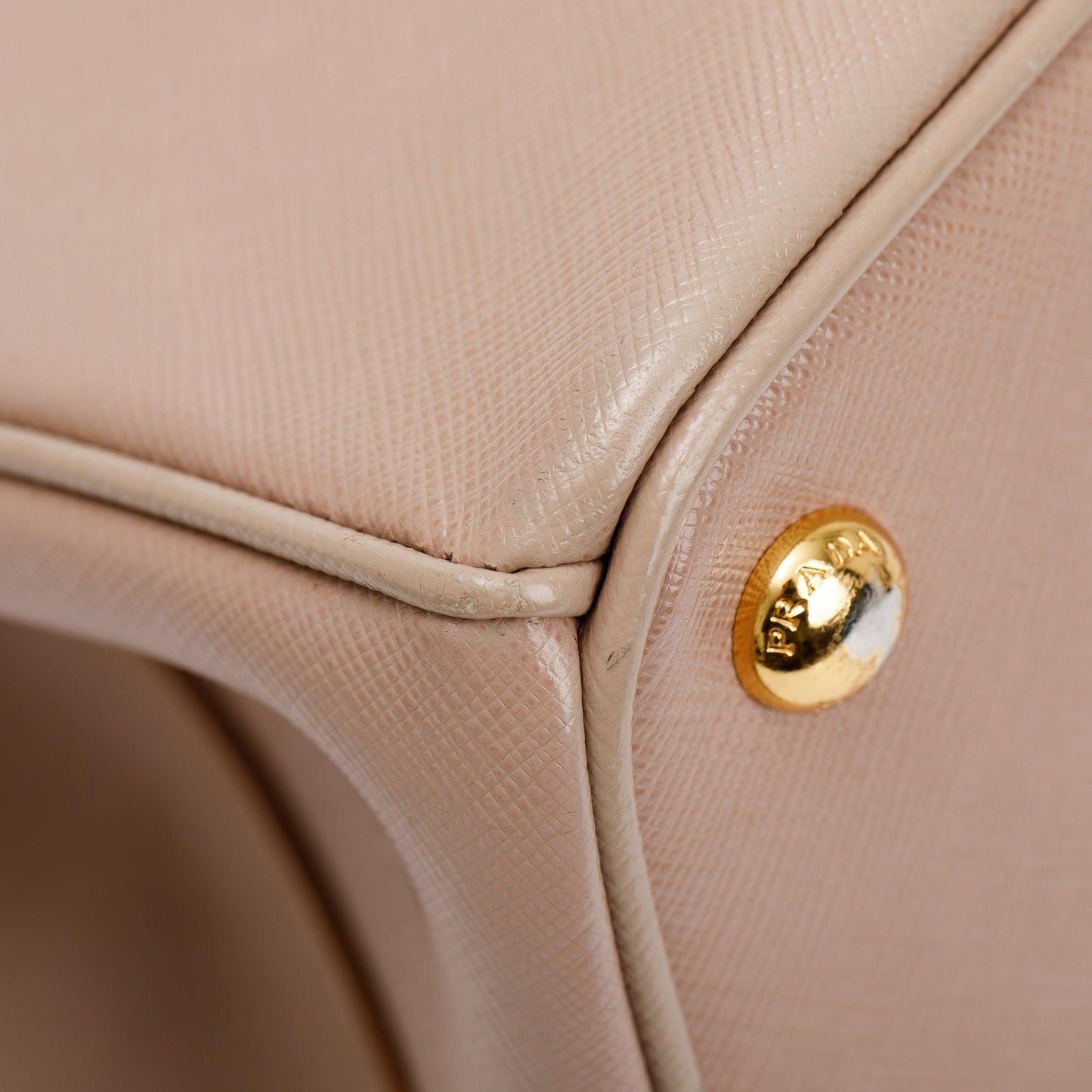 Prada Beige Saffiano Lux Medium Double Zip Galleria Tote