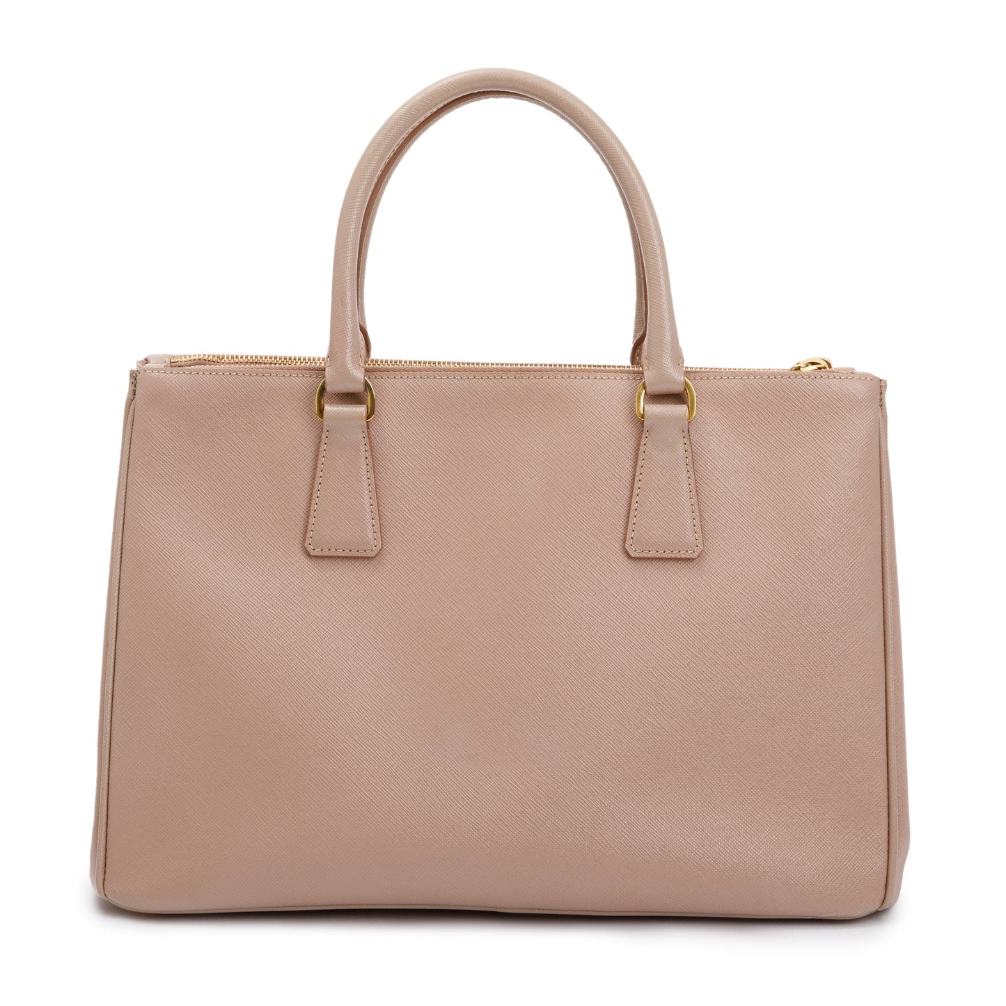 Prada Beige Saffiano Lux Medium Double Zip Galleria Tote