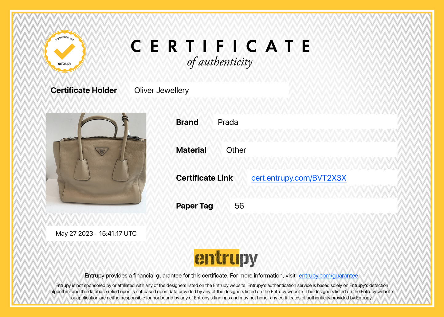 Prada Beige Vitello Daino Twin Pocket Tote