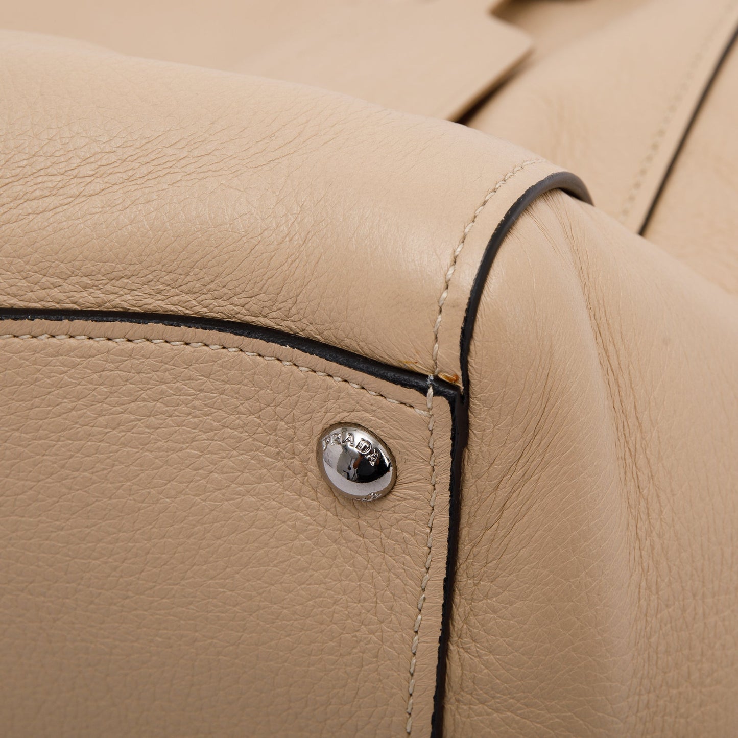 Prada Beige Vitello Daino Twin Pocket Tote