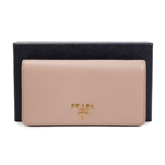Prada Beige Vitello Move Wallet on Chain