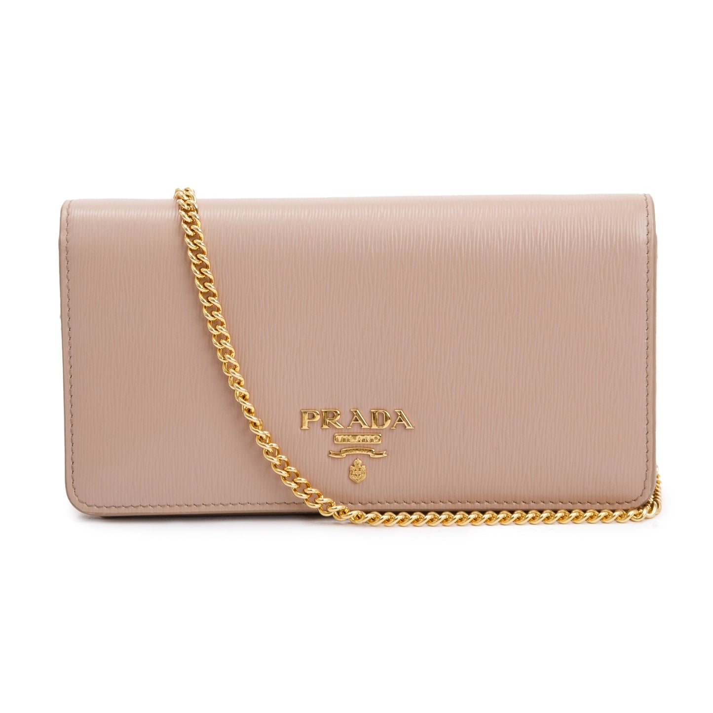 Prada Beige Vitello Move Wallet on Chain