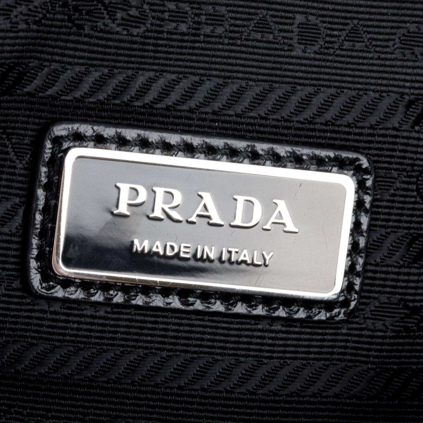 Prada Black Aged Calfskin Leather Belt Bag
