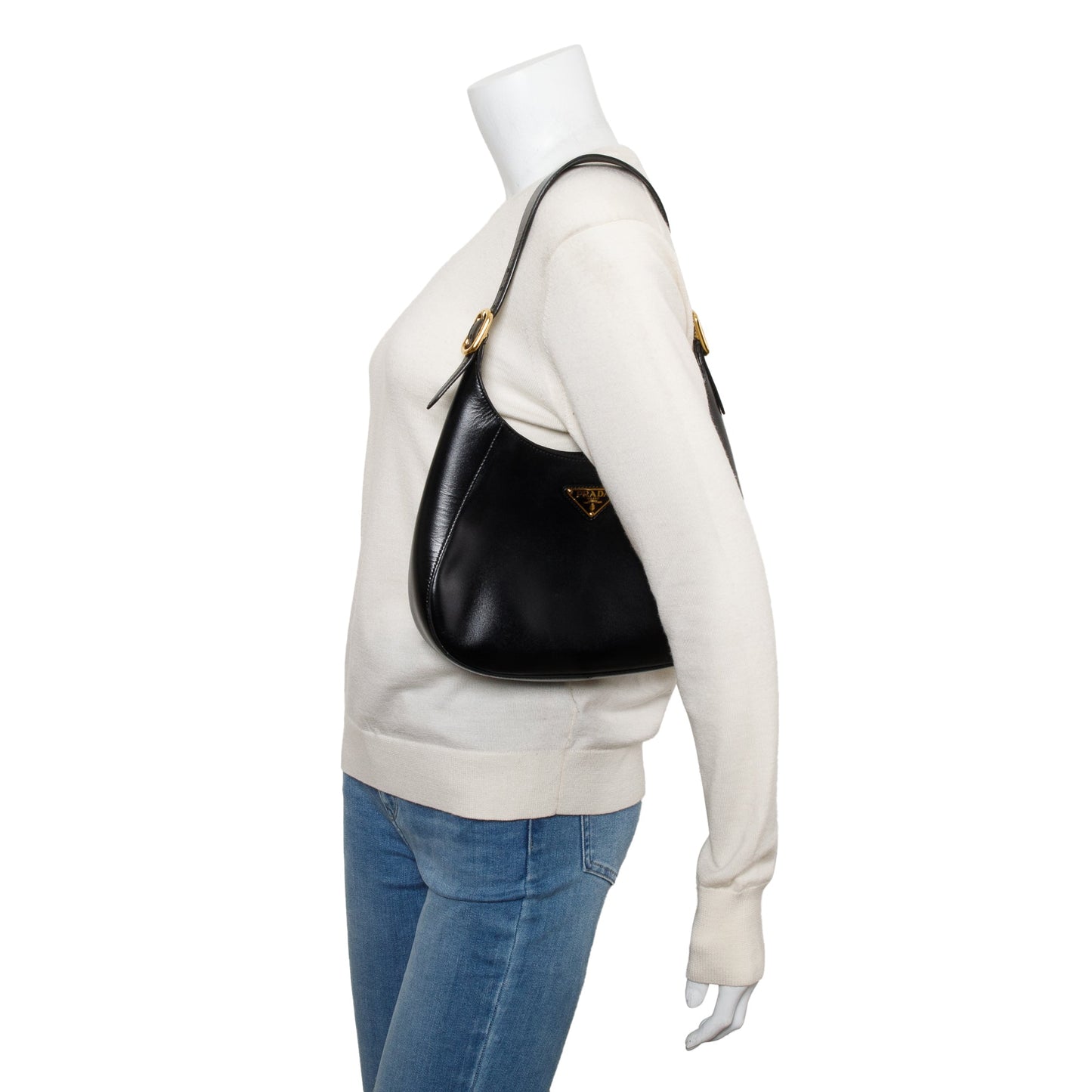 Prada Black Box Calf Leather Cleo Bag