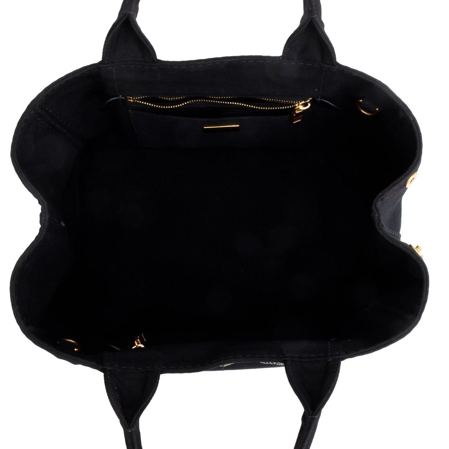 Prada Black Canvas Canapa Logo Tote
