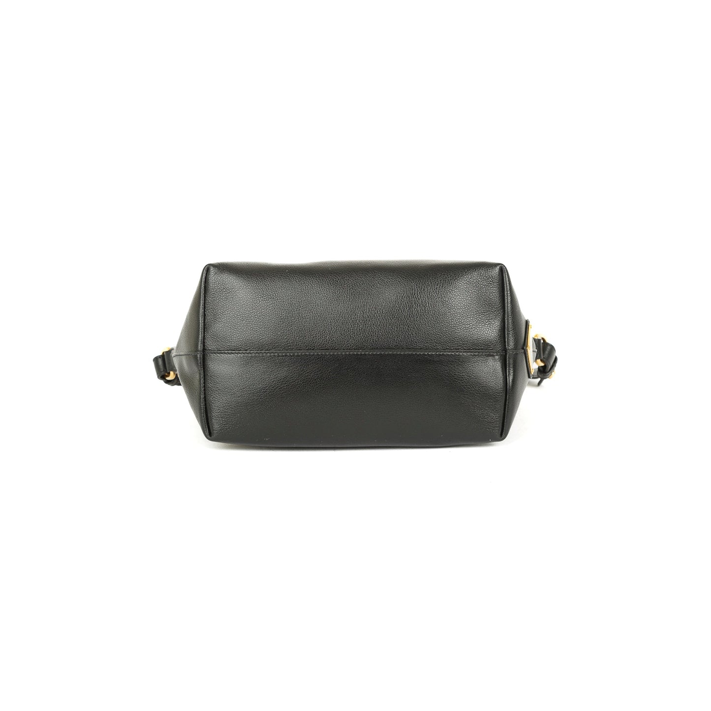 Prada Black Glace Calf Embossed Logo Tote