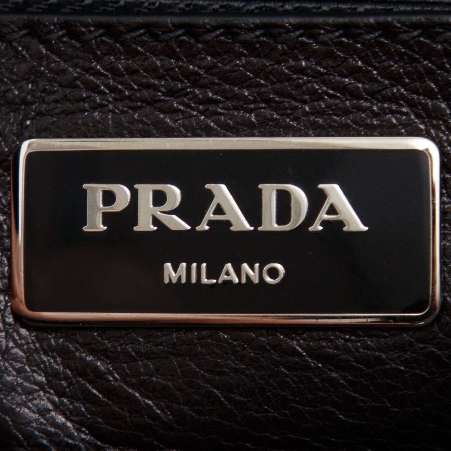 Prada Black Glace Calf Twin Pocket Tote