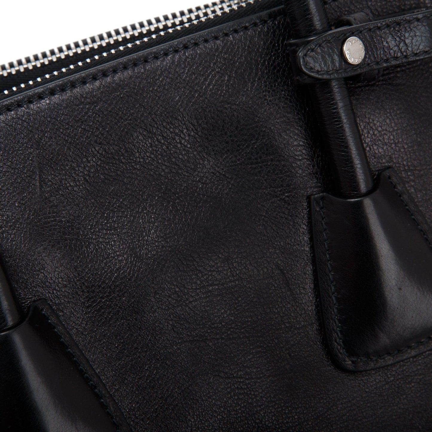 Prada Black Glace Calf Twin Pocket Tote