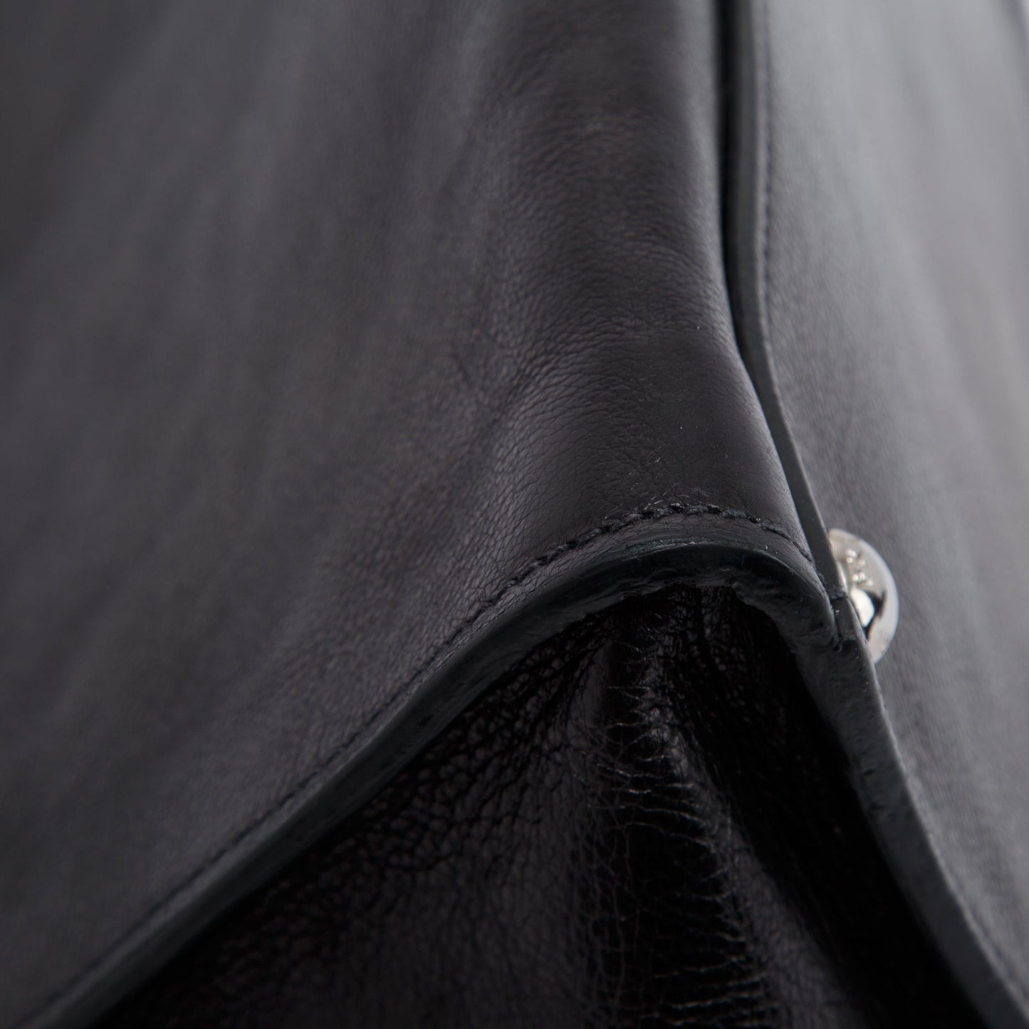 Prada Black Glace Calf Twin Pocket Tote