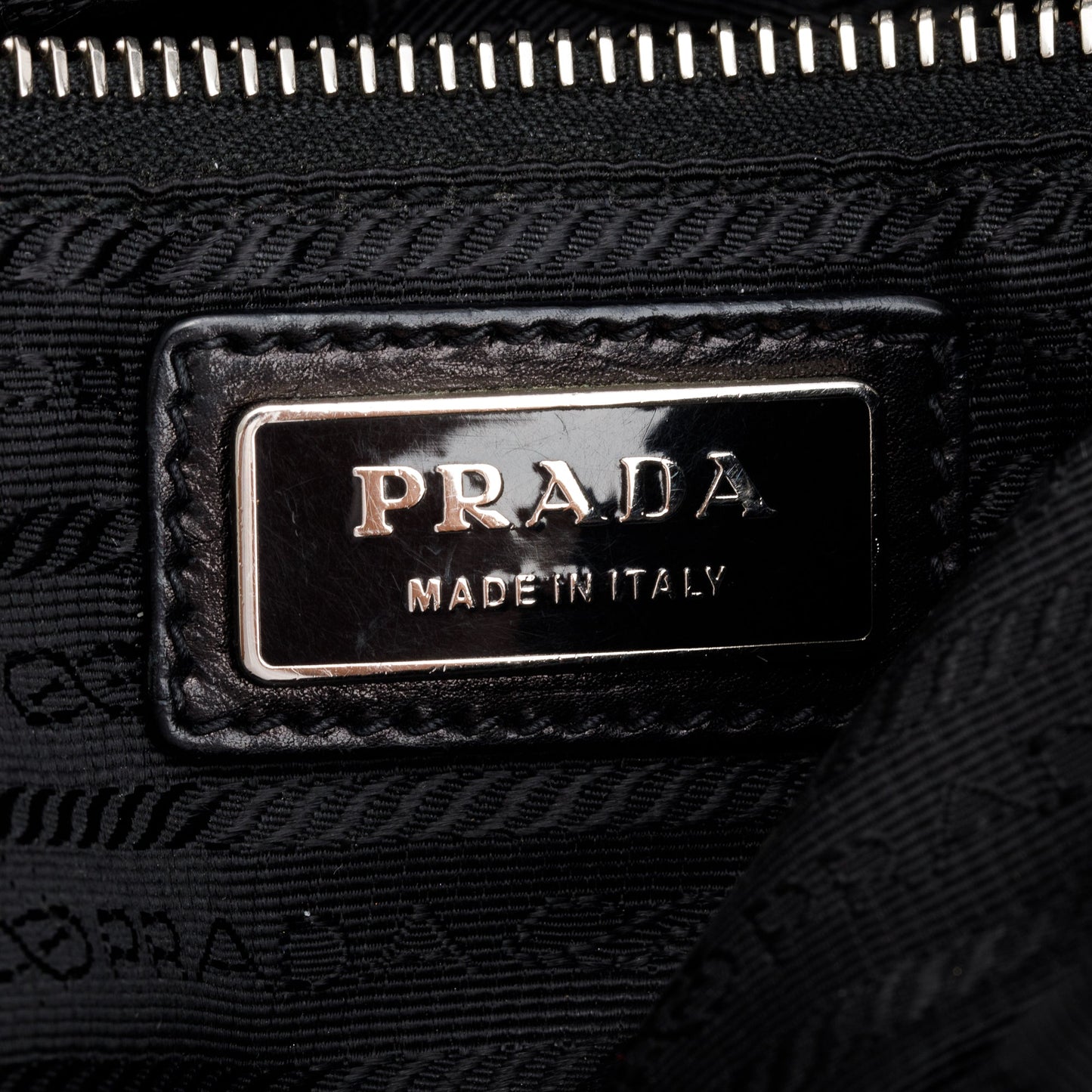 Prada Black Glace Zipper Bowler Bag