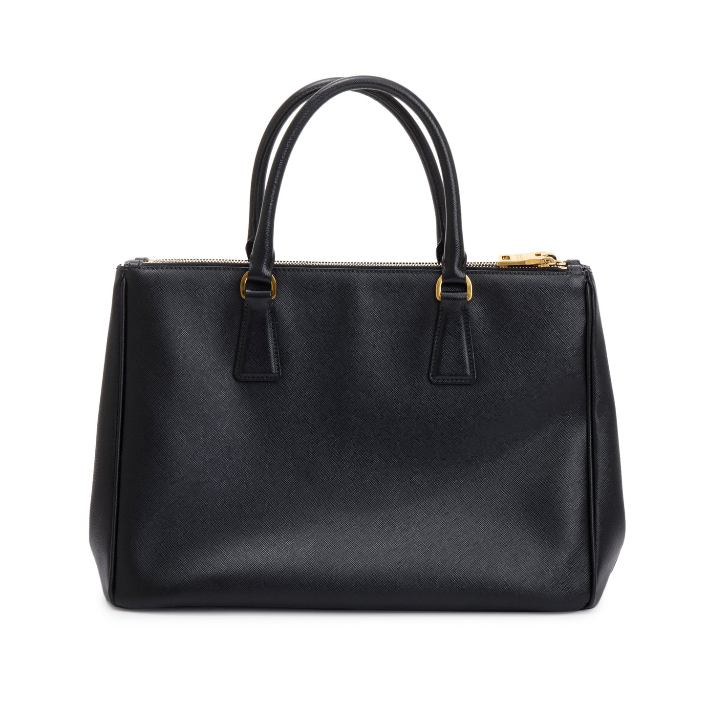 Prada Black Large Saffiano Lux Double Zip Galleria Tote