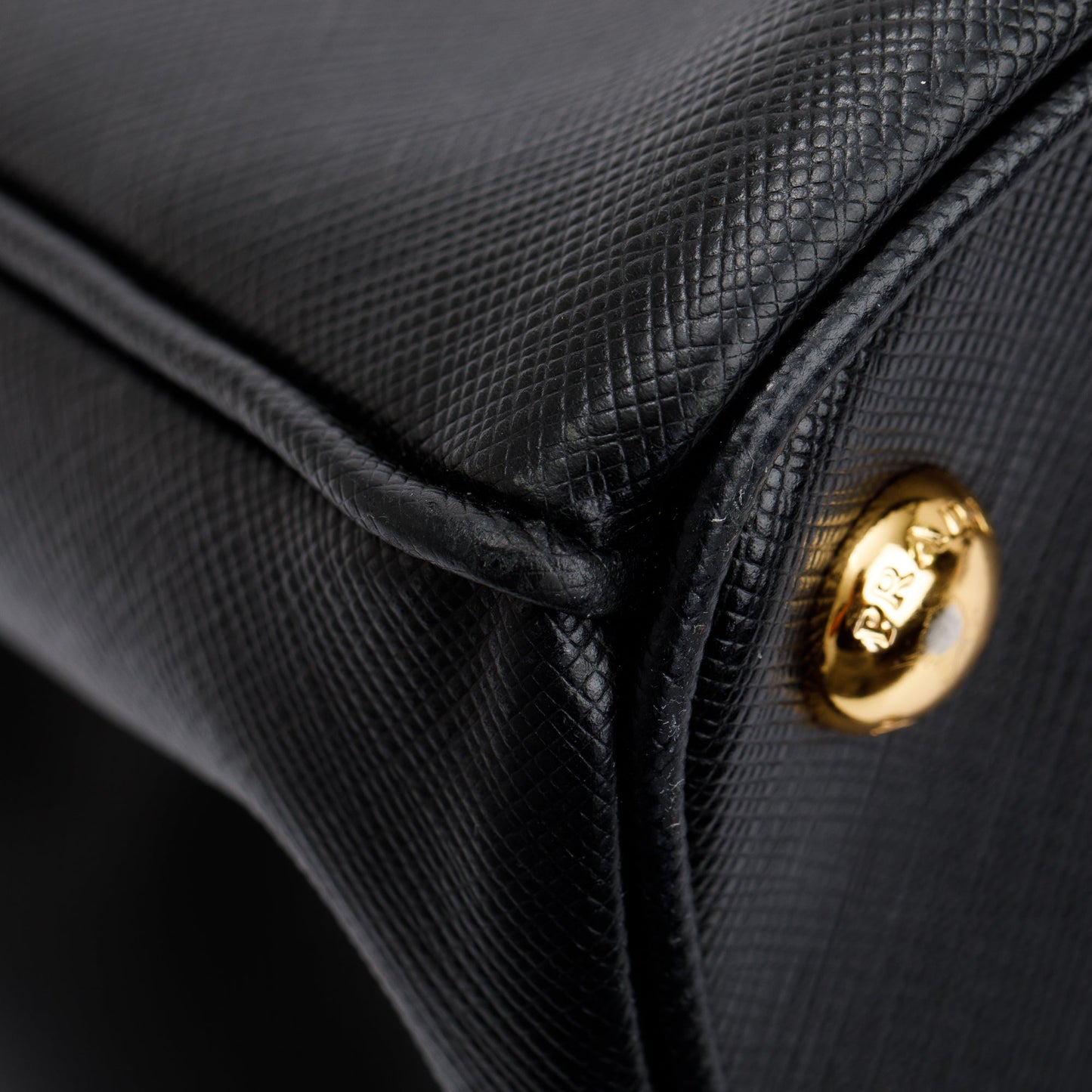 Prada Black Large Saffiano Lux Double Zip Galleria Tote
