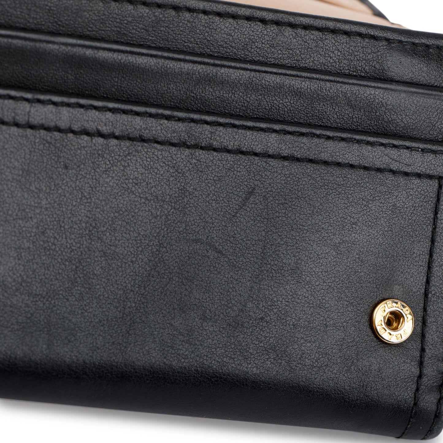Prada Black Leather Continental Wallet