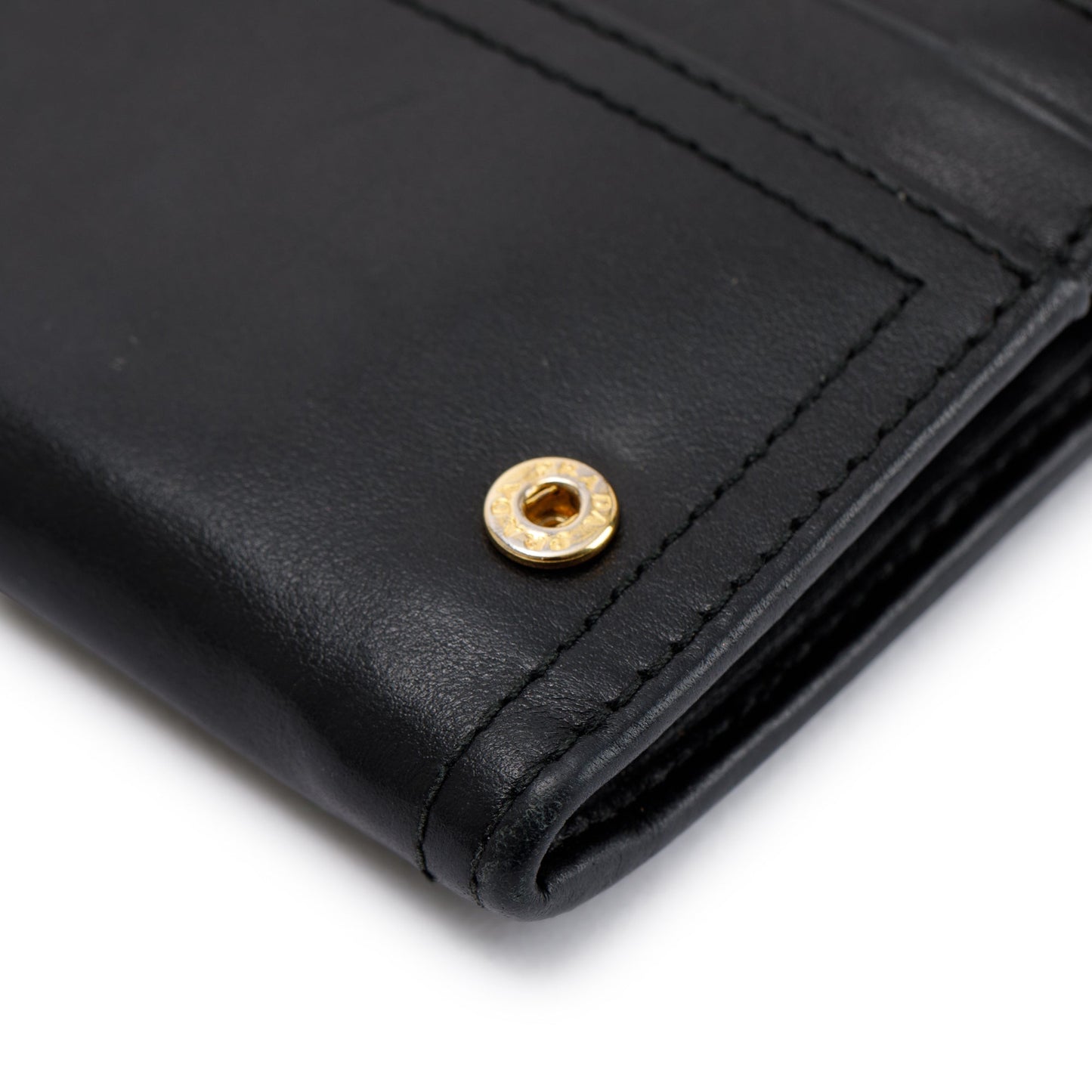 Prada Black Leather Continental Wallet