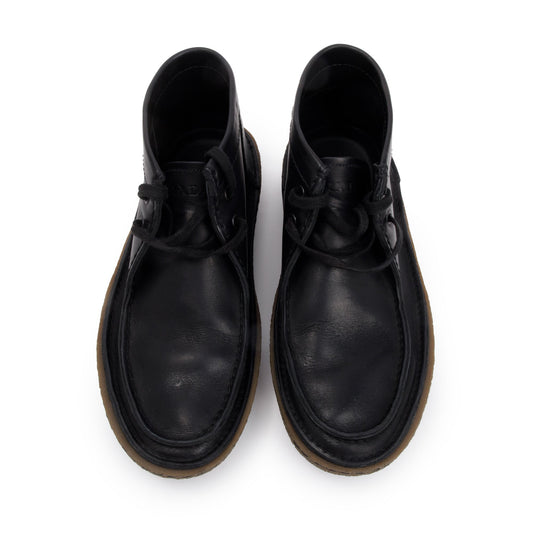 Prada Black Leather Laced Tassel Ankle Boots, Size 6