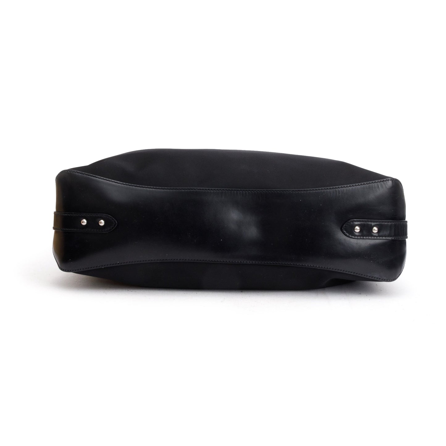 Prada Black Leather Trimmed Tessuto Nylon Hobo