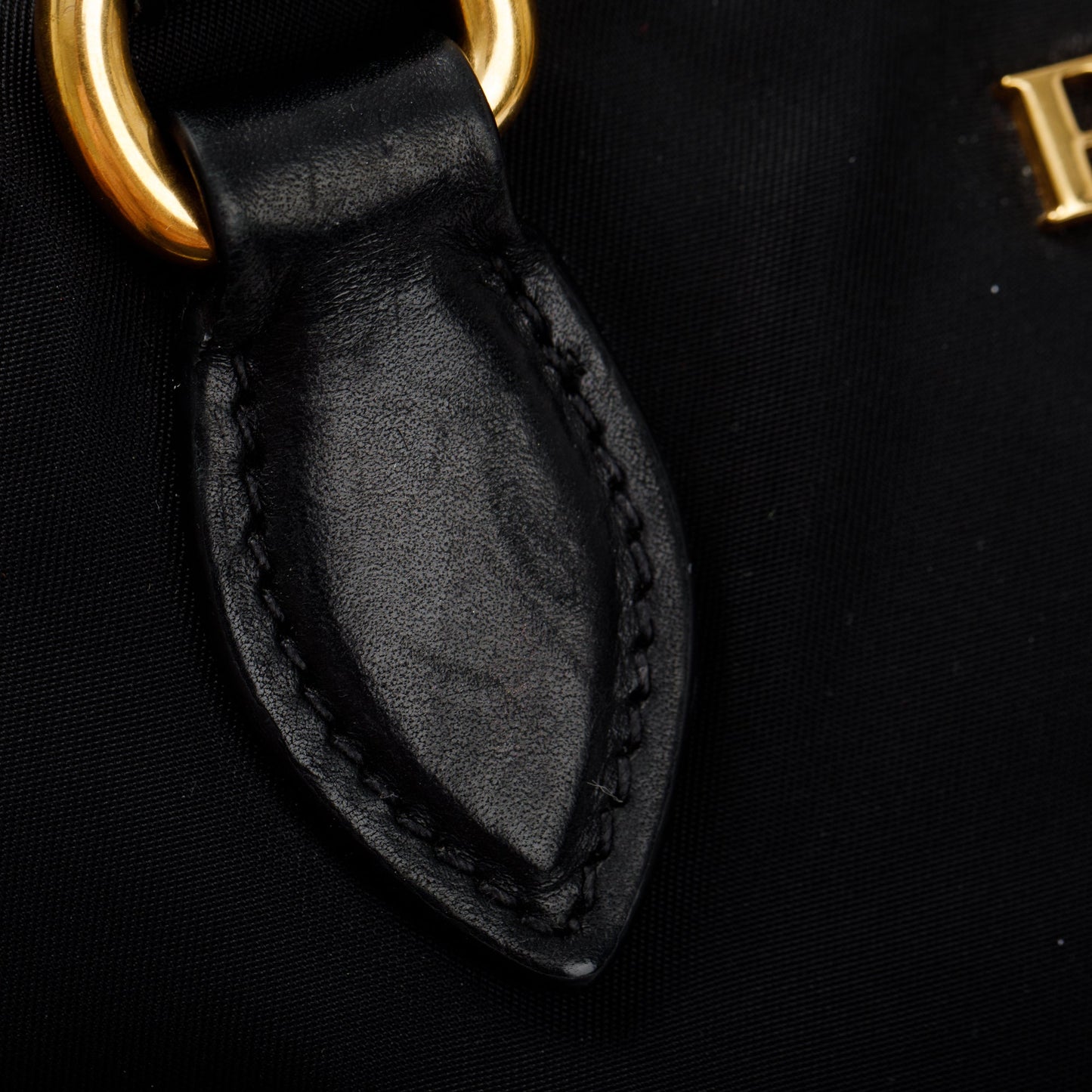 Prada Black Leather Trimmed Tessuto Nylon Tote