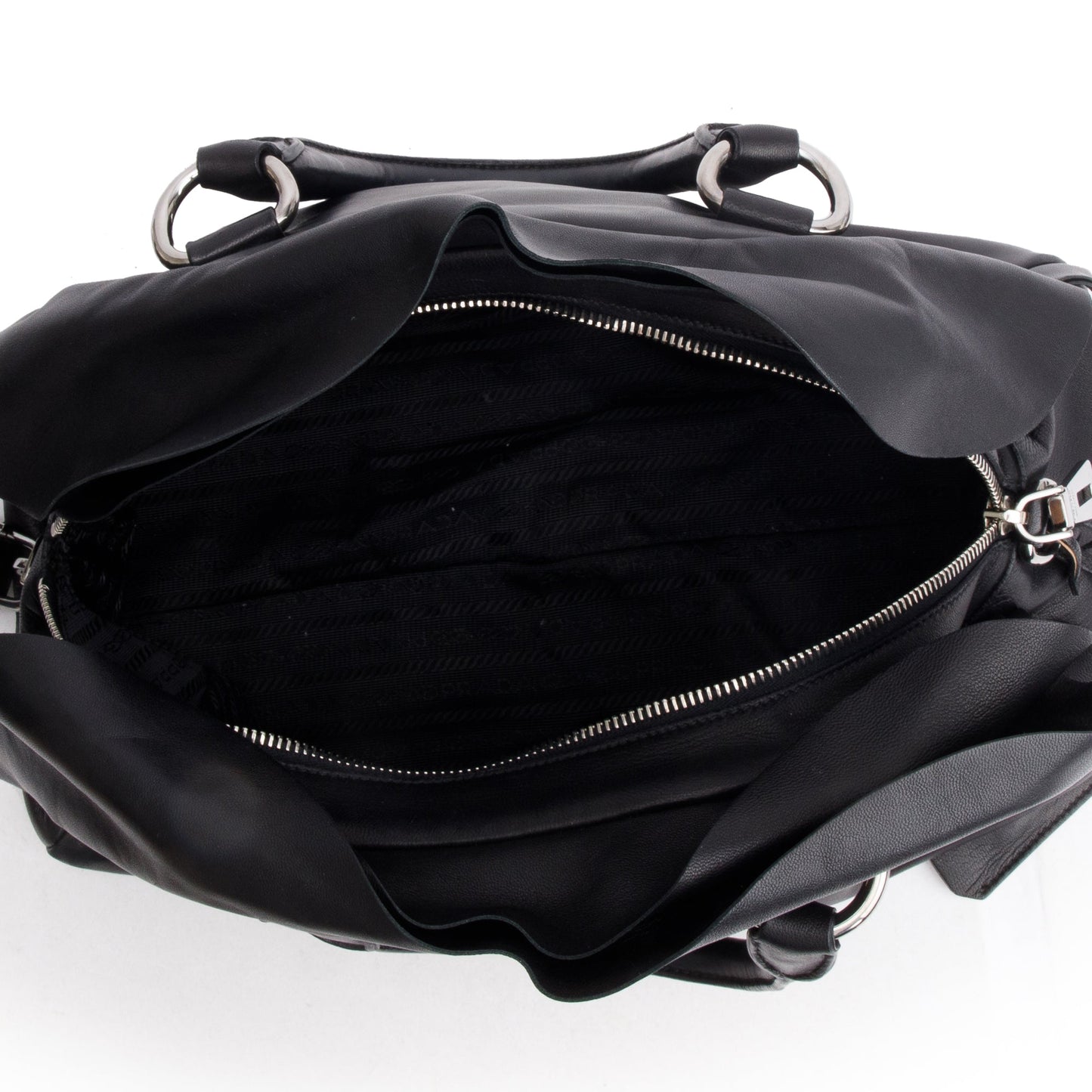 Prada Black Nappa Leather Handle Bag