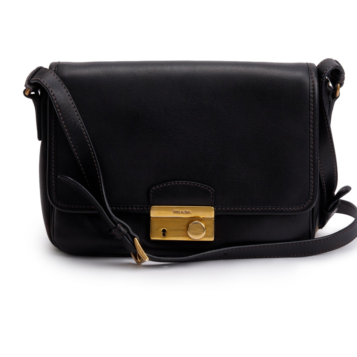 Prada Black Nappa Leather Sound Crossbody Bag
