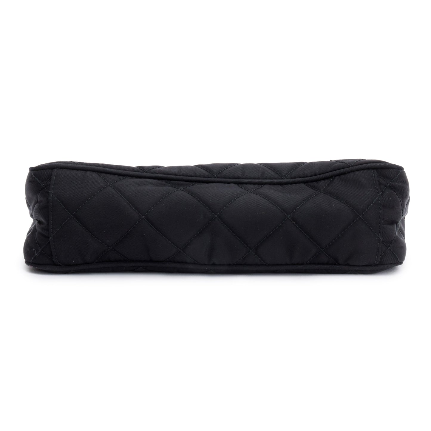 Prada Black Quilted Tessuto Impuntu Chain Crossbody Bag