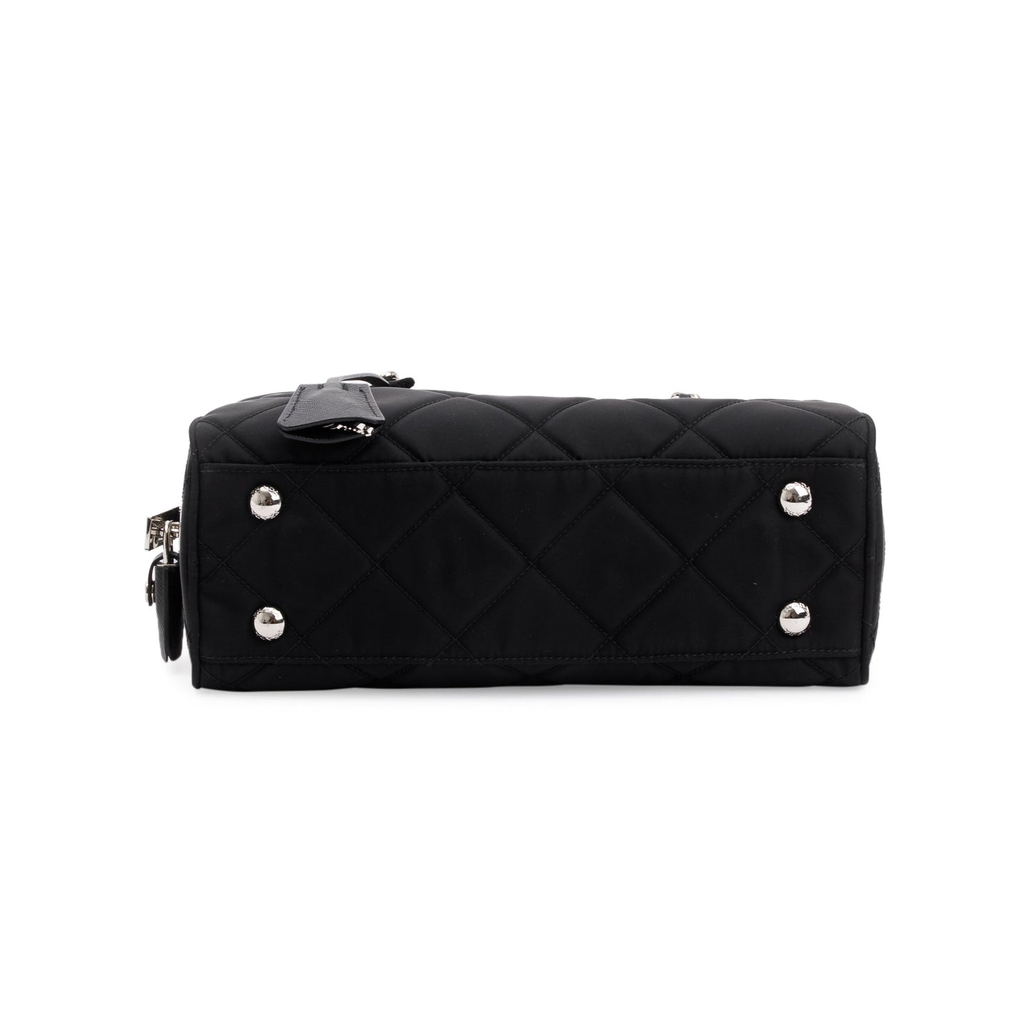 Prada Black Quilted Tessuto Impuntu Chain Shoulder Bag