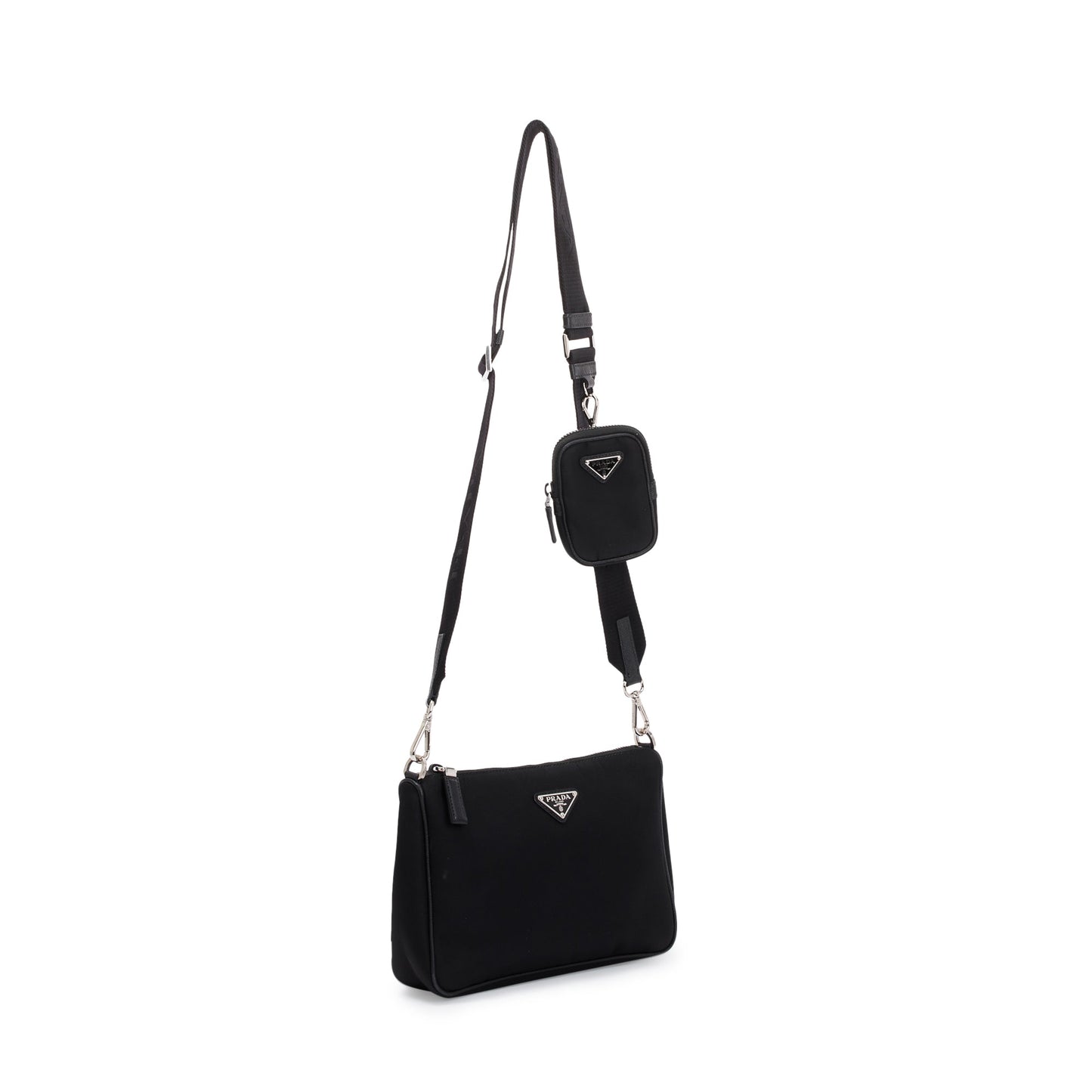 Prada Black Re-Edition 2000 Nylon Messenger Bag