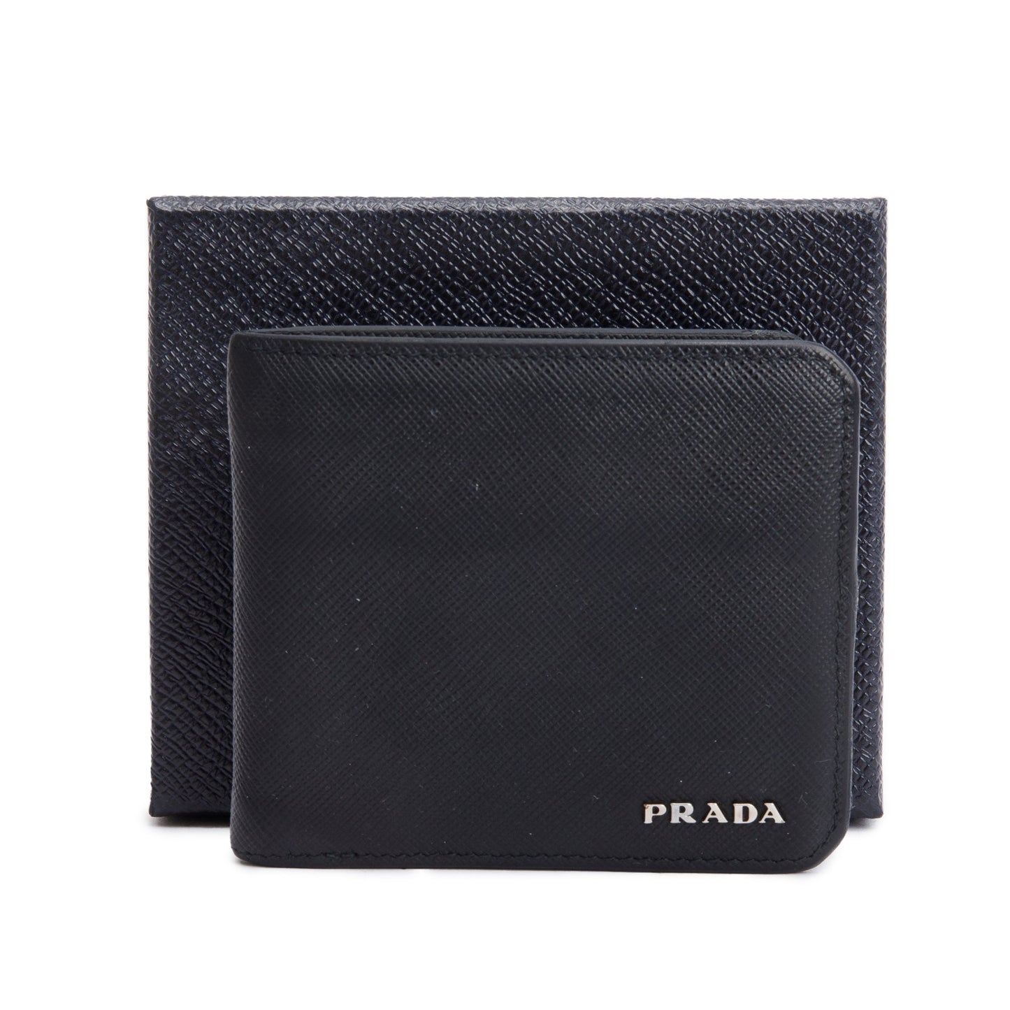Prada Black Saffiano Leather Bi-Fold Wallet
