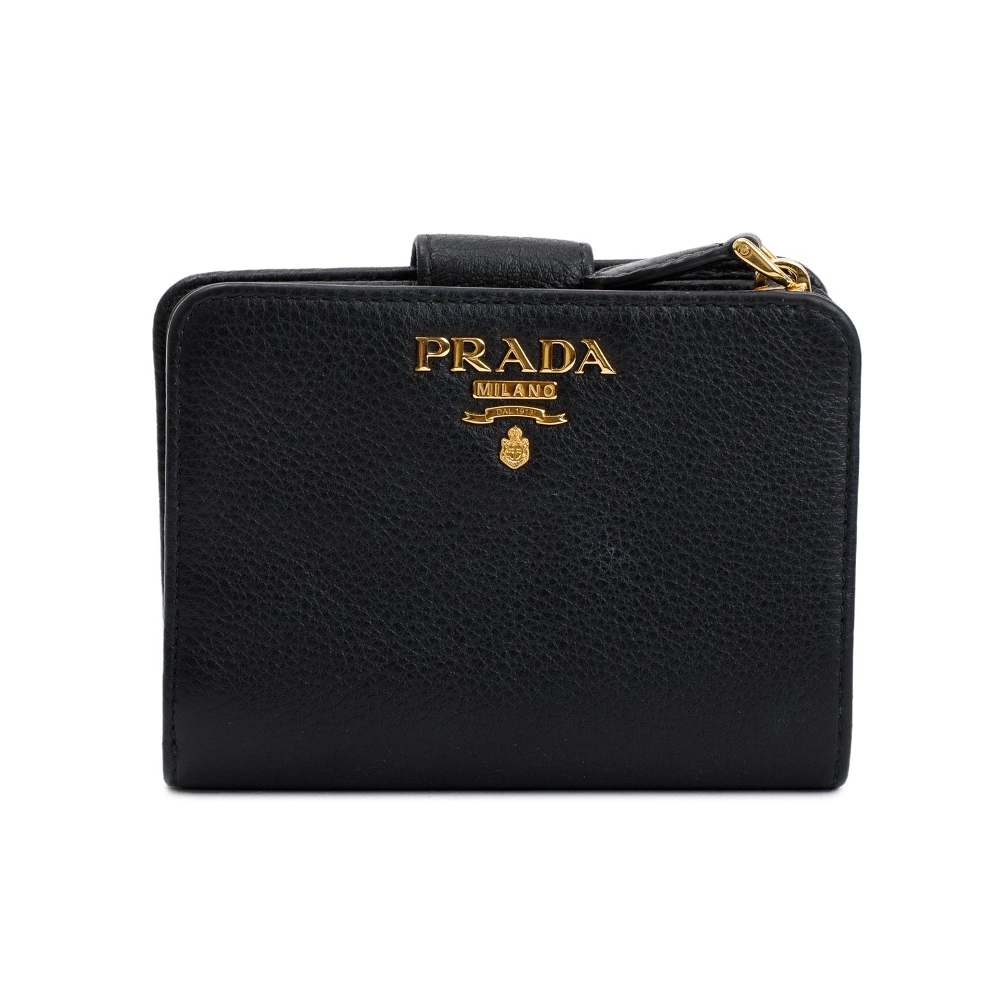 Prada Black Saffiano Leather Compact Wallet