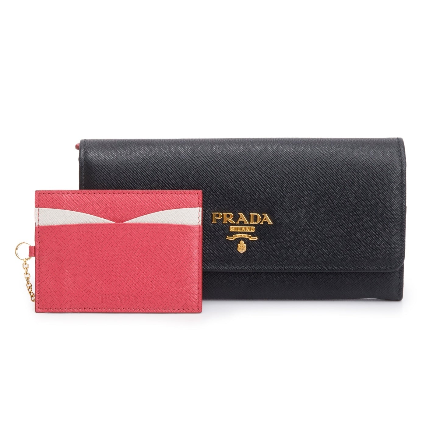 Prada Black Saffiano Leather Continental Wallet