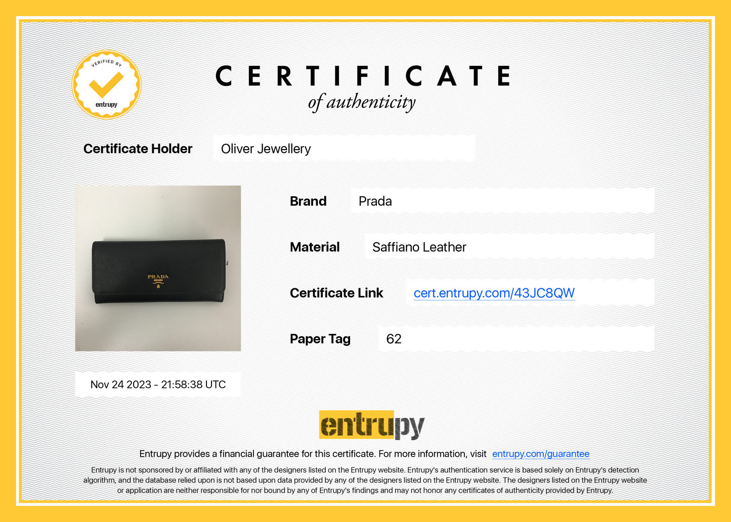 Prada Black Saffiano Leather Continental Wallet