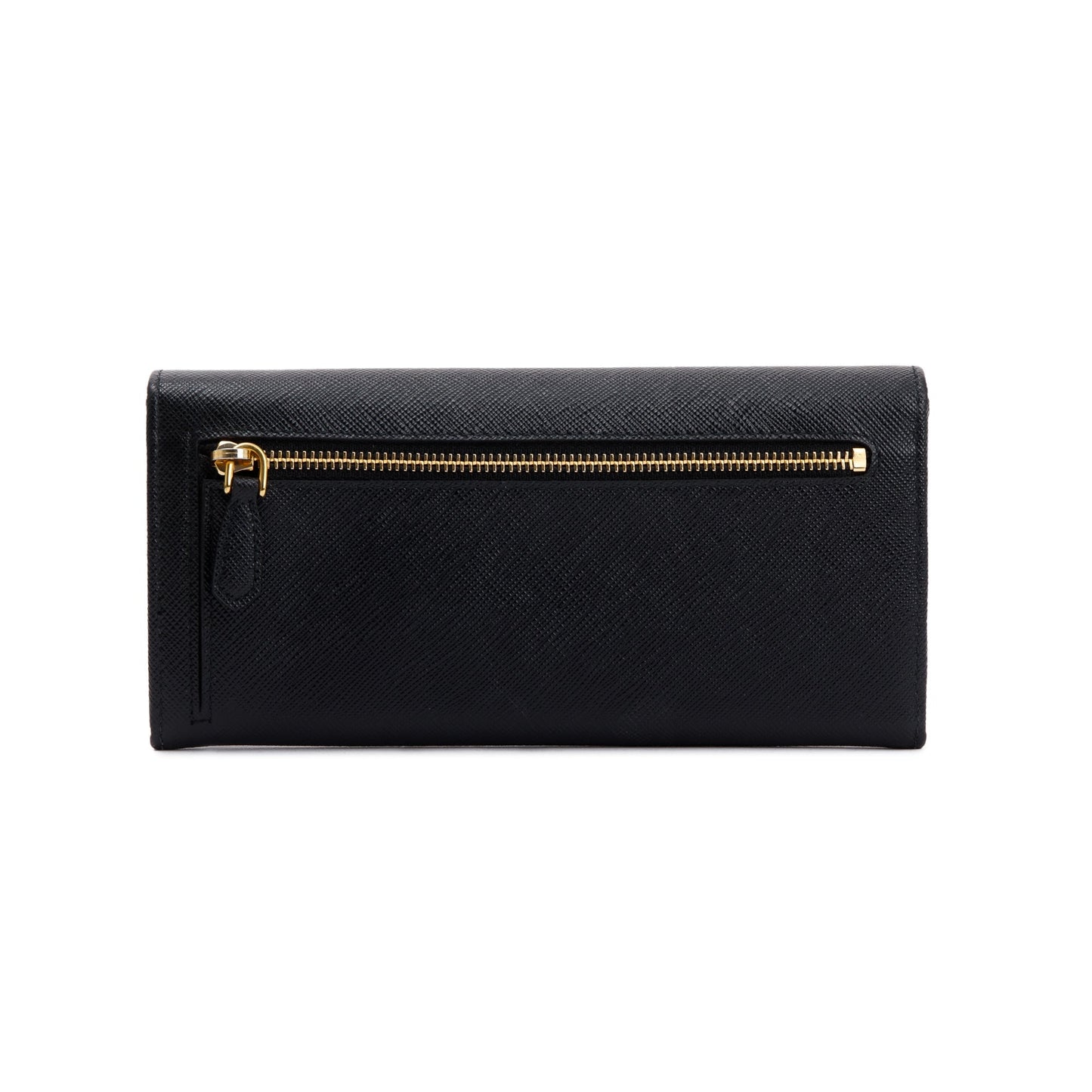 Prada Black Saffiano Leather Continental Wallet