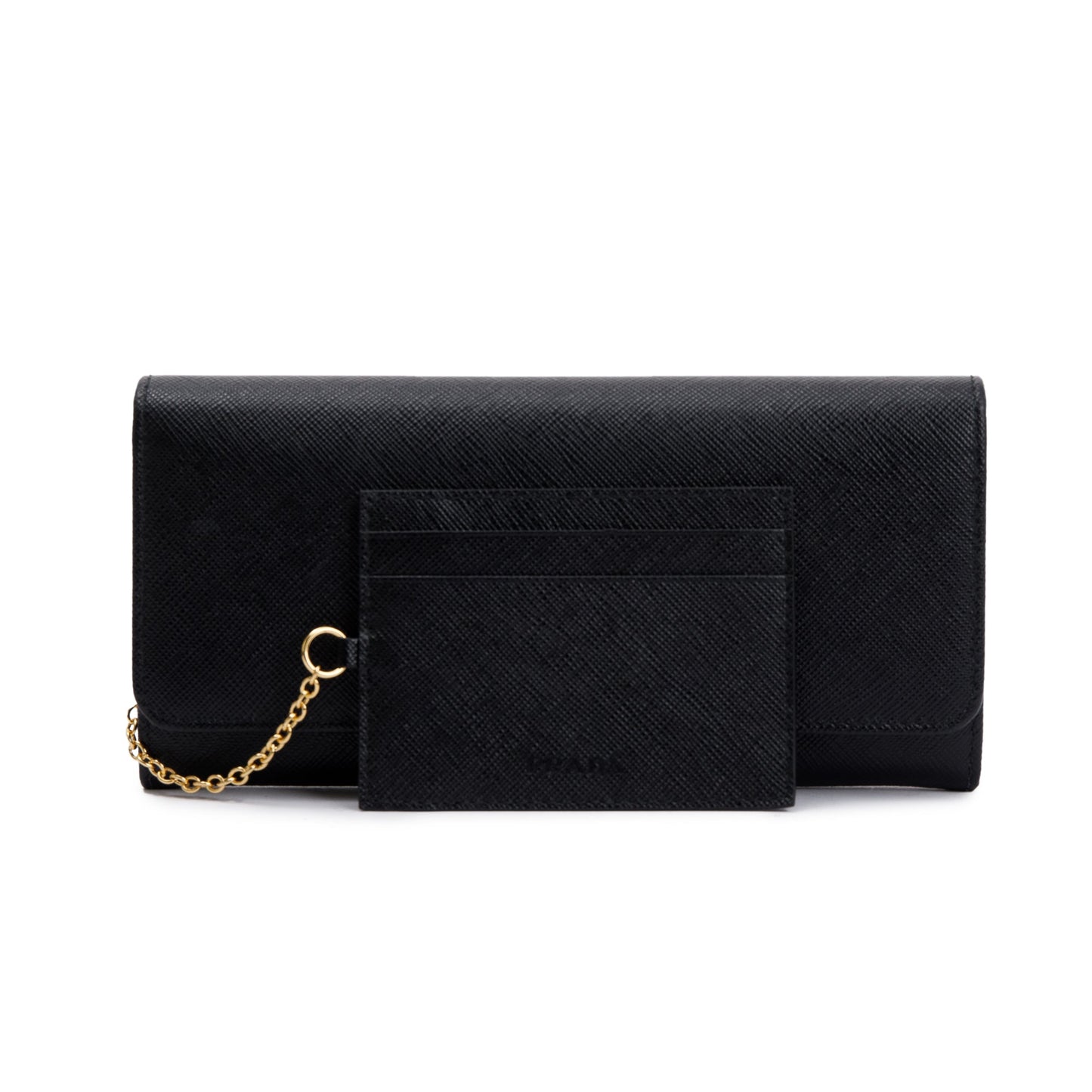 Prada Black Saffiano Leather Continental Wallet