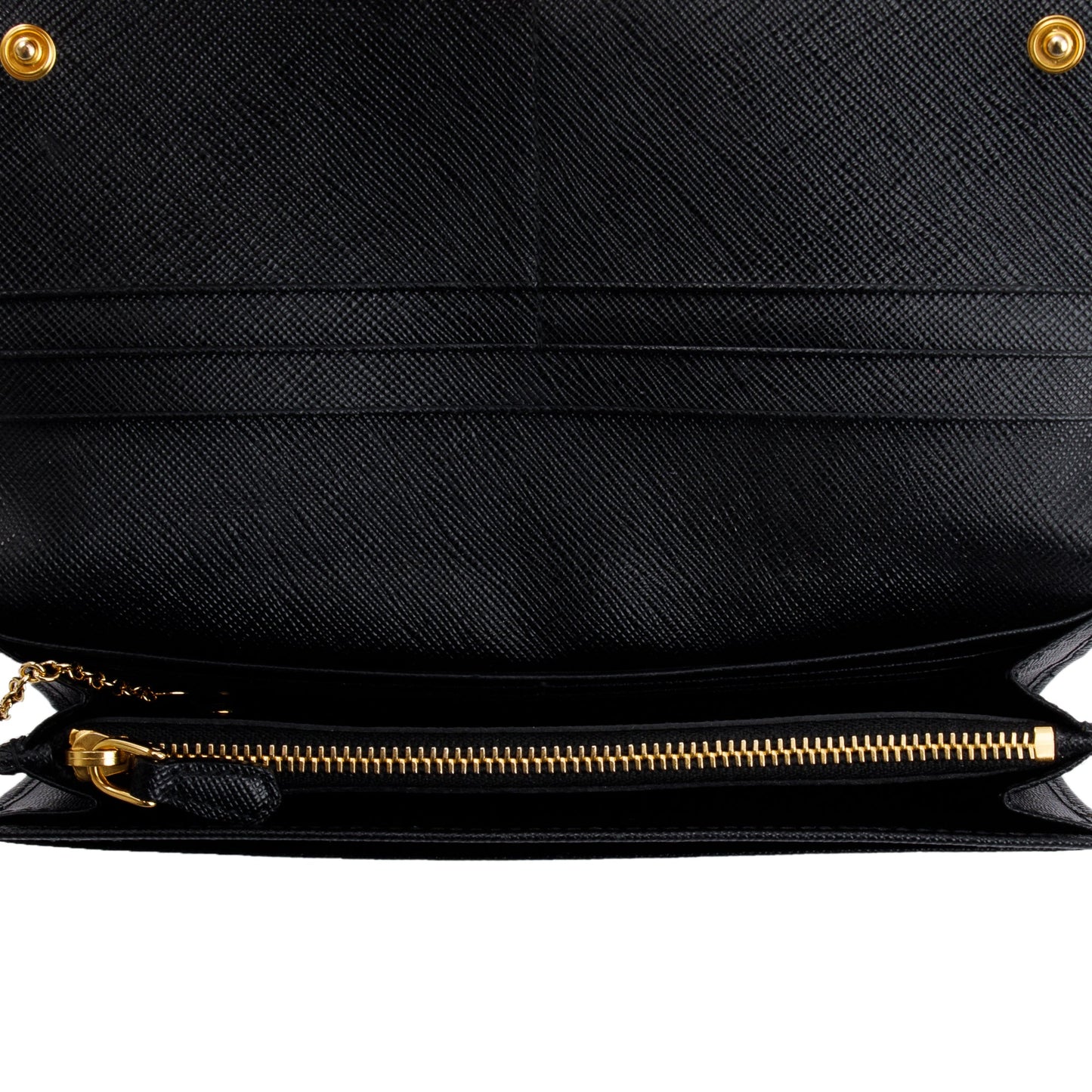 Prada Black Saffiano Leather Continental Wallet