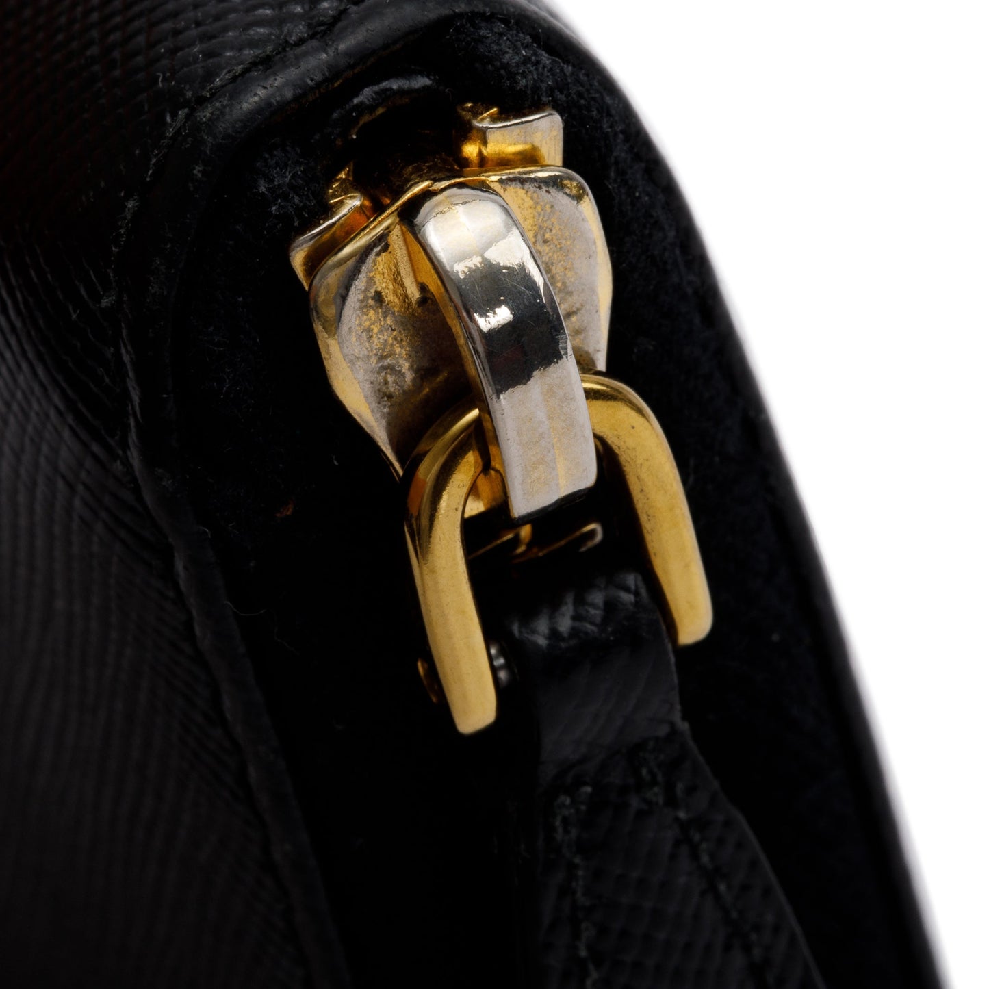 Prada Black Saffiano Leather Zip Around Wallet