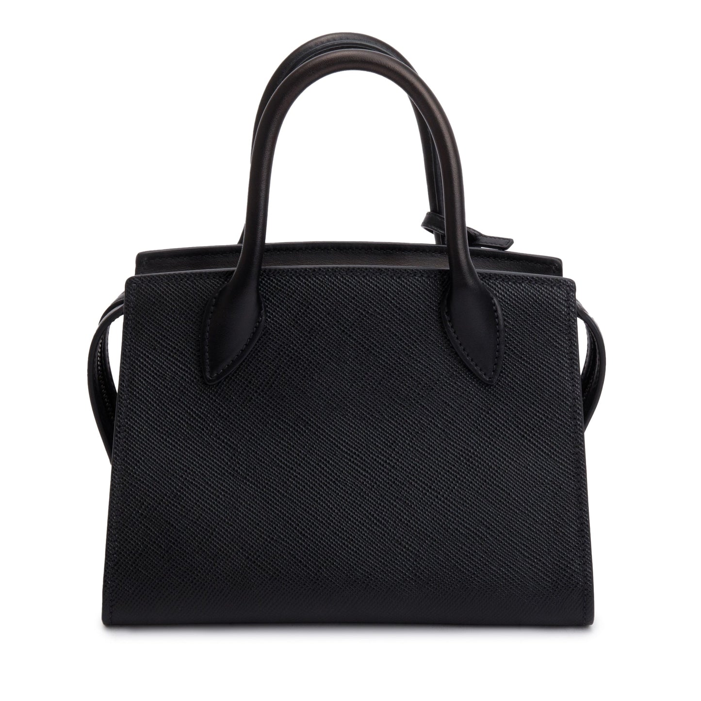 Prada Black Saffiano Lux Mini Monochrome Top Handle Tote