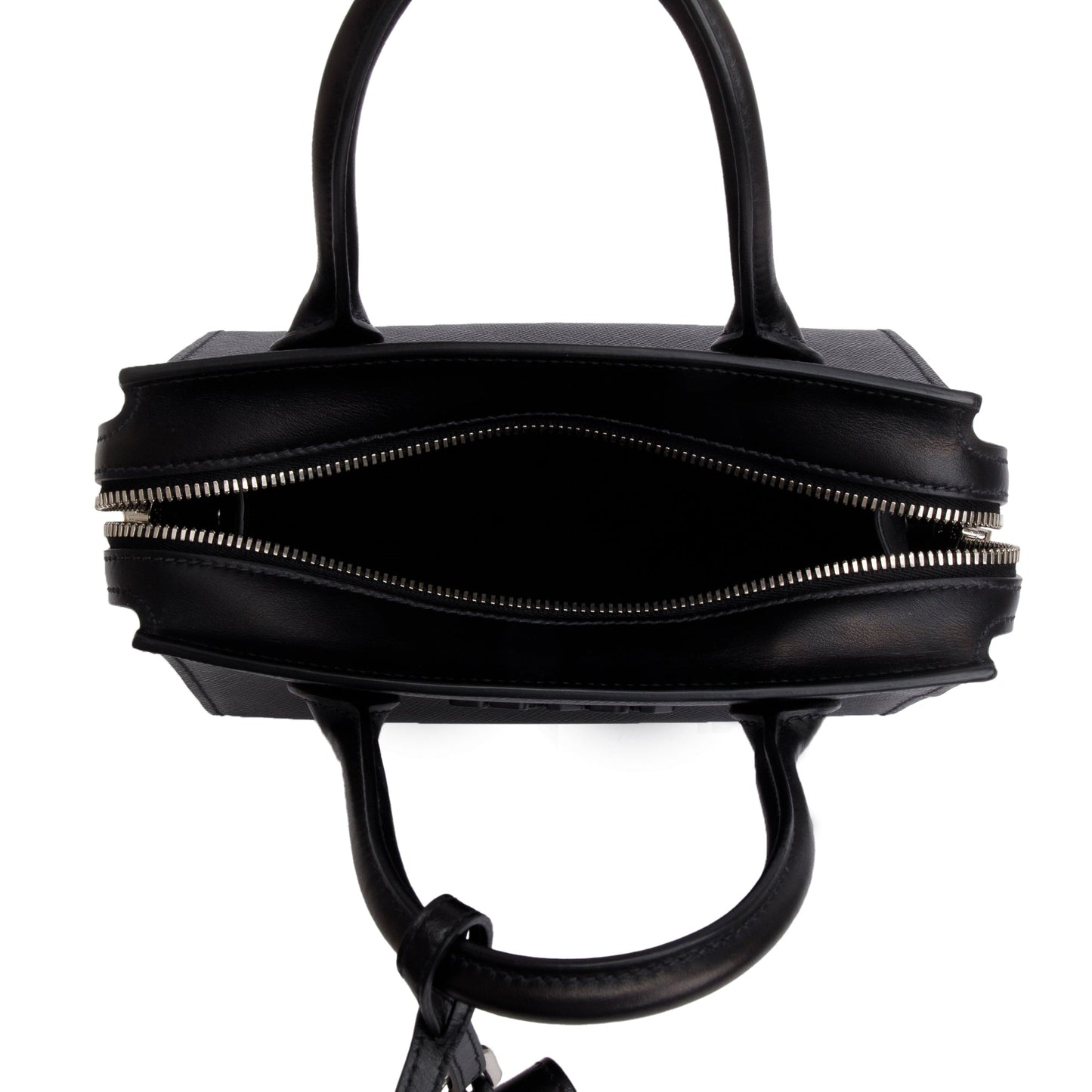 Prada Black Saffiano Lux Mini Monochrome Top Handle Tote