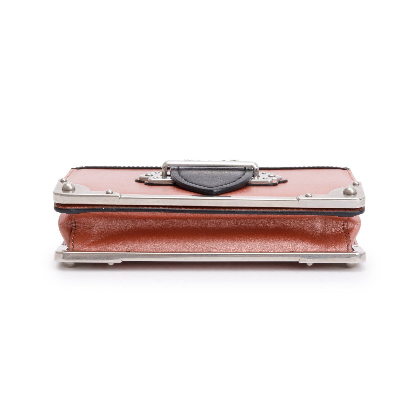 Prada Black Saffiano Pink Calf Cahier Bag